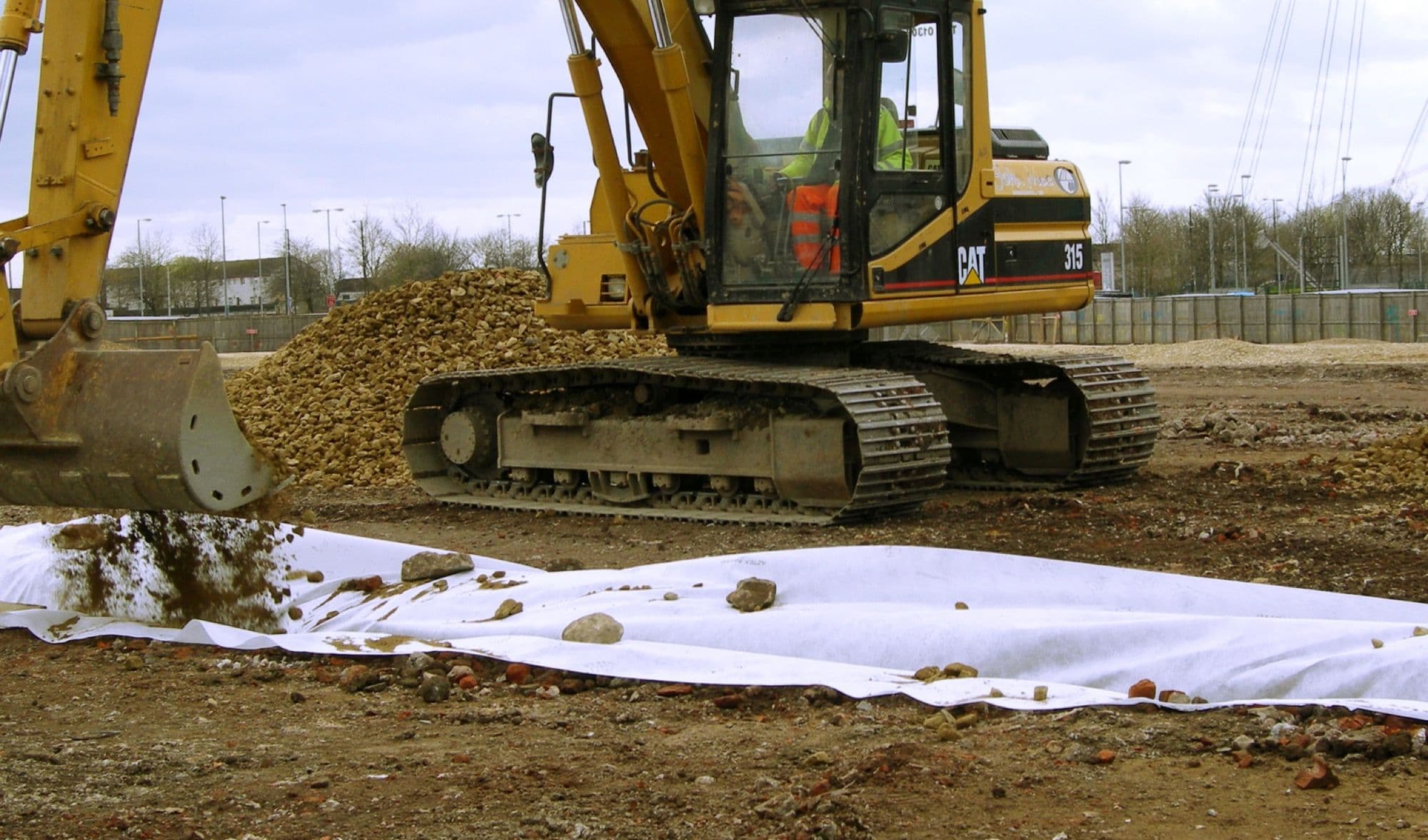Operación minera con geomembranas